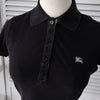 Burberry 女士黑色徽标短袖 Polo 衫