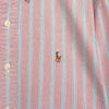 Polo Ralph Lauren 徽标刺绣条纹长袖衬衫（粉色）