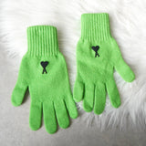 アミパリ アミ パリス ハートロゴ ウール 手袋 グローブ グリーン メンズ - NEWSED