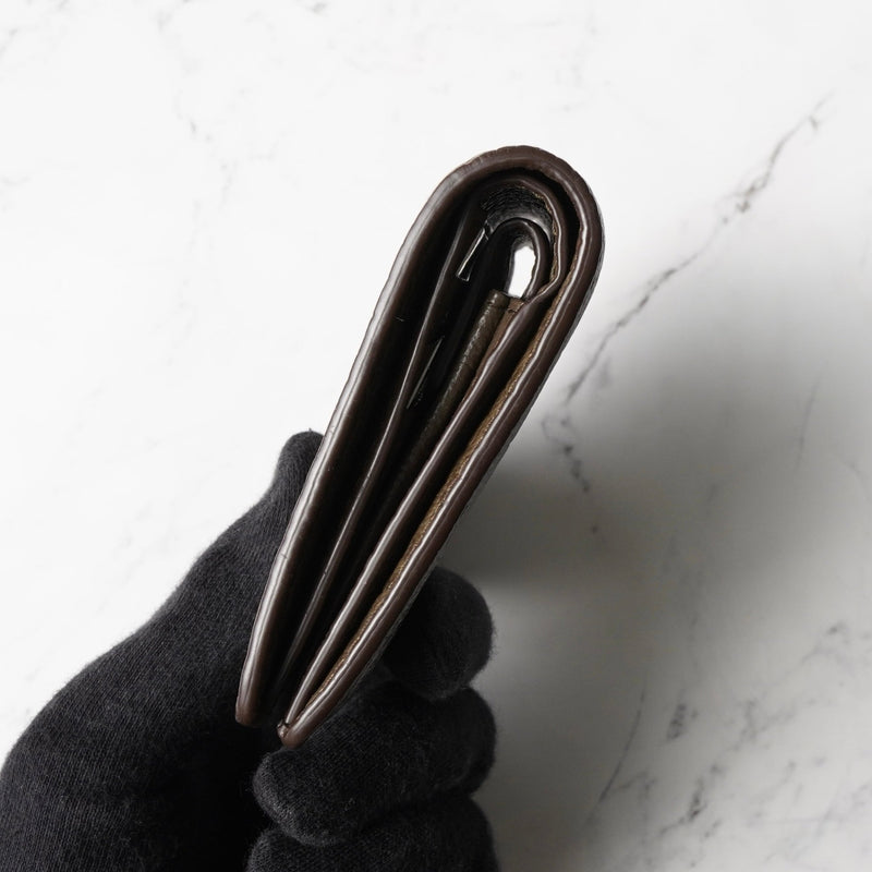 メゾン マルジェラ 四つタグ レザー 二つ折り財布 コンパクトウォレット ブラウン 箱付き - NEWSED