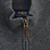 ポロ ラルフローレン フルジップ ドライバーズ ニット スモールポニー グレー - NEWSED
