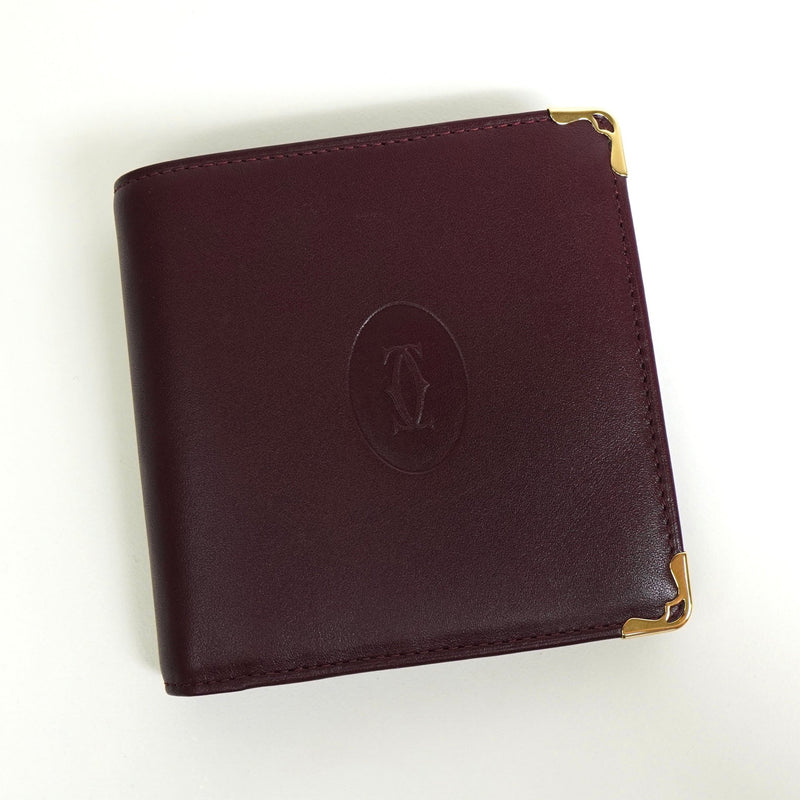 カルティエ マスト レザー 二つ折り財布 ボルドー - NEWSED