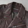 ジョン ヴァルベイトス ダブル ライダースジャケット レザージャケット ダークブラウン