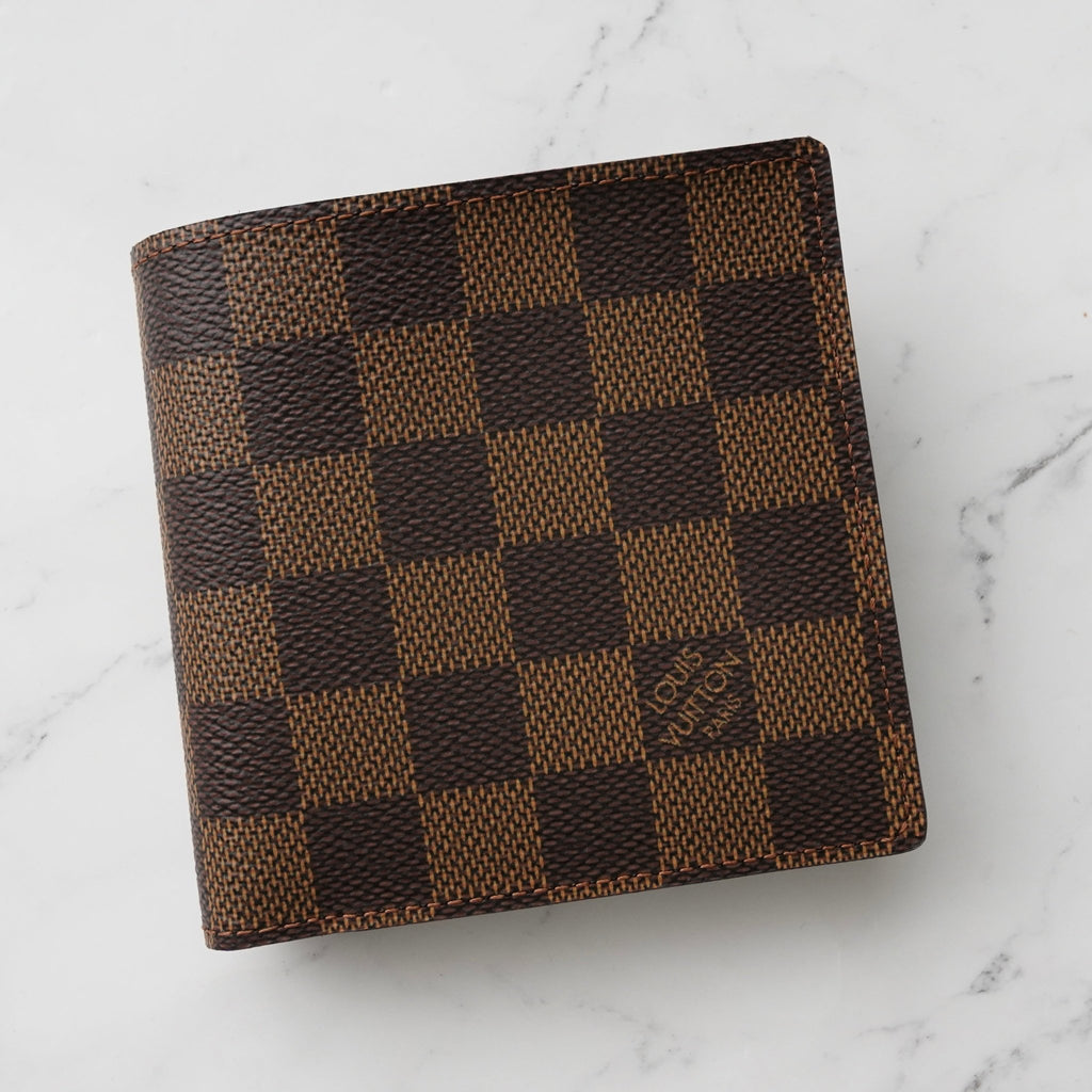 Louis Vuitton Damier Portefeuille Marco Bi-fold Wallet Brown