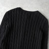 ポロ ラルフローレン ケーブル編み フリル ニット カーディガン レディース ブラック