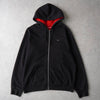 シュプリーム スモール ボックスロゴ ジップアップ フーディー パーカー 裏起毛 ブラック