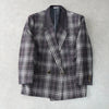 Burberry 复古 Nova 格纹金色纽扣亚麻丝绸定制夹克 紫色