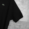 Lacoste 黑色徽标前襟短袖 Polo 衫