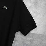 ラコステ ロゴ フライフロント 半袖ポロシャツ ブラック - NEWSED