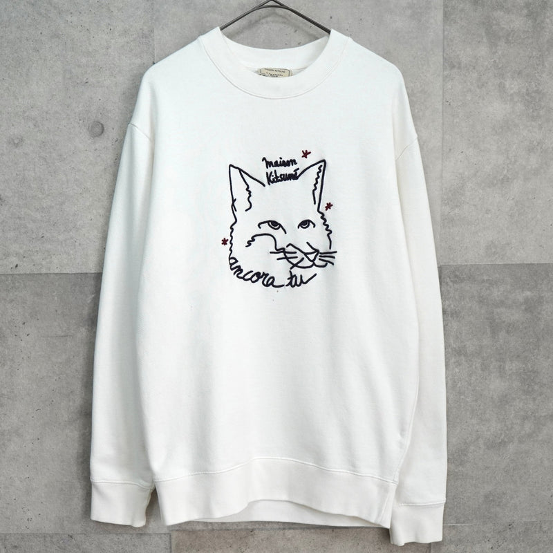 メゾンキツネ フォックスヘッド スウェット ホワイト - NEWSED