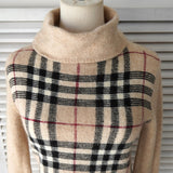 バーバリー ロンドン ノバチェック タートルネック ニット ベージュ レディース - NEWSED