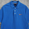 蓝色 Nike 徽标刺绣短袖 Polo 衫