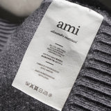 アミパリ アミ パリス ハートロゴ タートルネック ウール ニット グレー - NEWSED