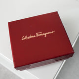 サルバトーレ フェラガモ ガンチーニ レザー ブレスレット シルバー / ブラック 箱付き - NEWSED