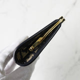 ディオール トロッター キャンバス/レザー がま口 コインケース ネイビー - NEWSED