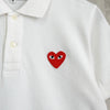 プレイ コム デ ギャルソン ハート 半袖ポロシャツ ホワイト