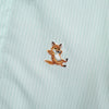 Maison Kitsune Chillax Fox Striped Short Sleeve Shirt in Green