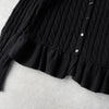 ポロ ラルフローレン ケーブル編み フリル ニット カーディガン レディース ブラック