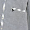 蓝灰色 Fred Perry 徽标刺绣长袖衬衫