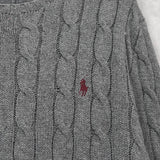 ポロ ラルフローレン ロゴ 刺繍 ニット グレー - NEWSED