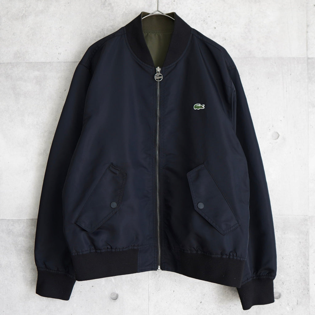 ラコステ リバーシブル ブルゾン ロゴパッチ ブラック/カーキ