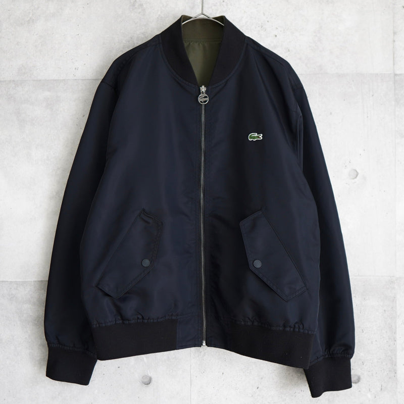 ラコステ リバーシブル ブルゾン ロゴパッチ ブラック/カーキ - NEWSED