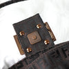 Fendi Mamma Bucket Zucchino Double Flap Nylon Canvas One Shoulder Bag Brown