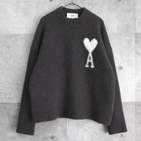 アミパリ アミ パリス アルパカ ハートロゴ ニット グレー - NEWSED