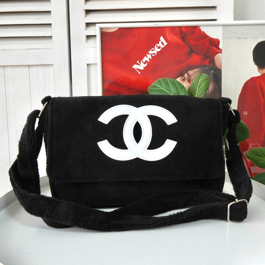 シャネル ココマーク パイル地 ノベルティ ショルダーバッグ ブラック
