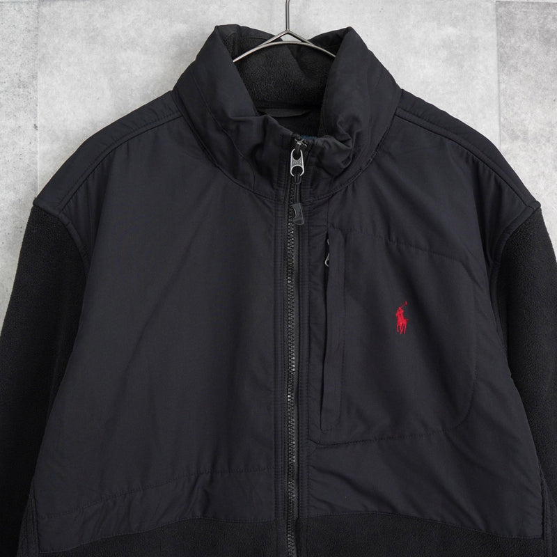 ポロ ラルフローレン ナイロン切り替え フリースジャケット ブラック - NEWSED