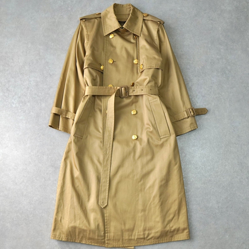 イヴ サンローラン ヴィンテージ 金ボタン レンチコート ウールライナー付き ベージュ - NEWSED