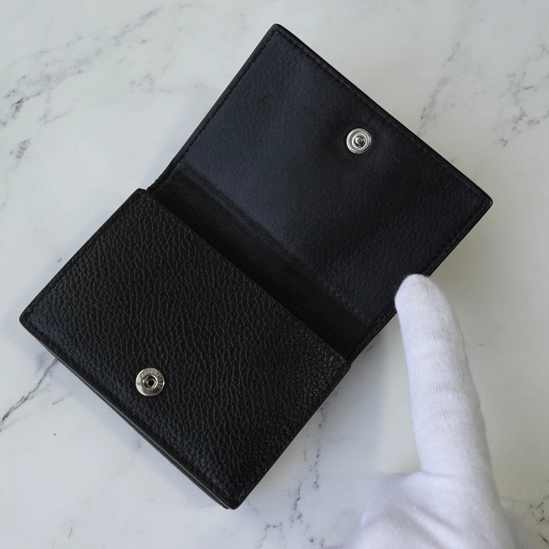 バレンシアガ エブリディ レザー 三つ折り財布 コンパクトウォレット ブラック - NEWSED