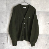 ラコステ ロゴパッチ ウール カーディガン カーキ - NEWSED