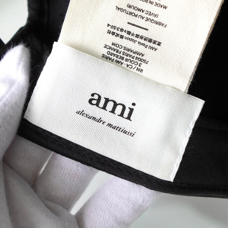 アミパリ アミ パリス ハートロゴ キャップ 帽子 ブラック - NEWSED