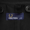 Fred Perry Zip-up Bomber Coat Long Coat Logo Embroidery Black