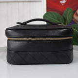 シャネル ココマーク ビコローレ レザー バニティバッグ ハンドバッグ ブラック - NEWSED