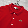 Lacoste logo patch short sleeve polo shirt in red