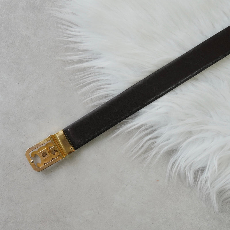 セリーヌ トリオンフ レザー ベルト ゴールド / ブラック - NEWSED