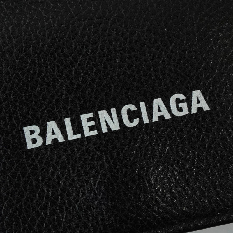 バレンシアガ エブリディ レザー 三つ折り財布 コンパクトウォレット ブラック - NEWSED