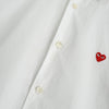 プレイ コム デ ギャルソン ハートロゴ 長袖シャツ ホワイト