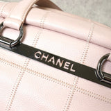シャネル チョコバー ロゴ ソフトキャビアスキン ボーリングバッグ ハンドバッグ ピンク - NEWSED