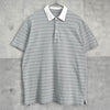 ロエベ アナグラム ボーダー柄 半袖ポロシャツ グレー / ホワイト