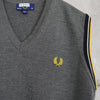 Fred Perry 徽标刺绣针织背心（灰色）