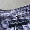 ラルフローレン ロゴ刺繍 チェック柄 半袖シャツ ブルー × ホワイト