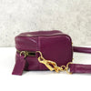 Prada Saffiano 皮革三角形徽标迷你单肩包（紫色）