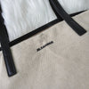 Jil Sander 标志帆布/皮革托特包，大容量，象牙色