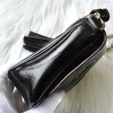 グッチ ソーホー パテント フリンジ チェーン ショルダーバッグ ミニバッグ パーティーバッグ ブラック - NEWSED