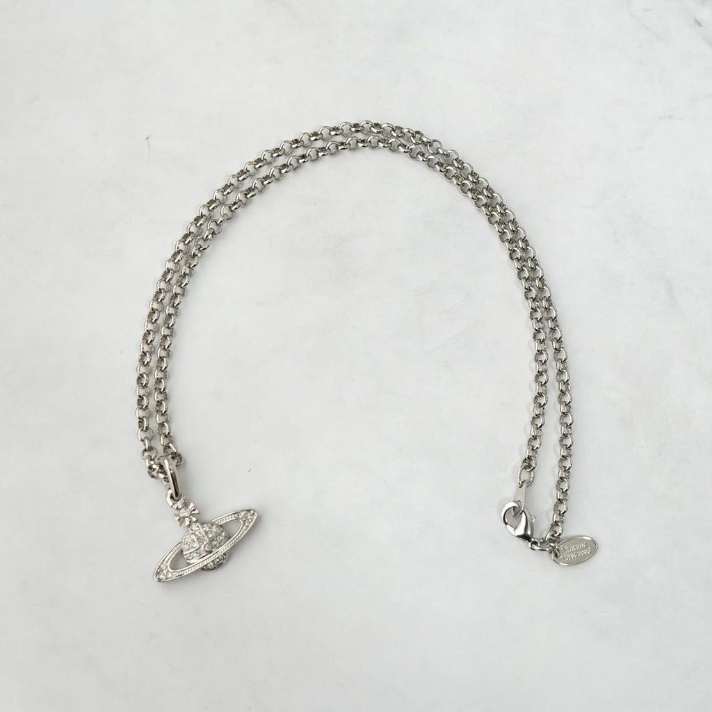 ヴィヴィアン ウエストウッド オーブ ラインストーン シルバー ネックレス