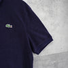 Lacoste 海军蓝绒面徽标短袖 Polo 衫