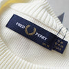 Fred Perry 立领针织衫，半长，象牙色，未使用，带标签，女款